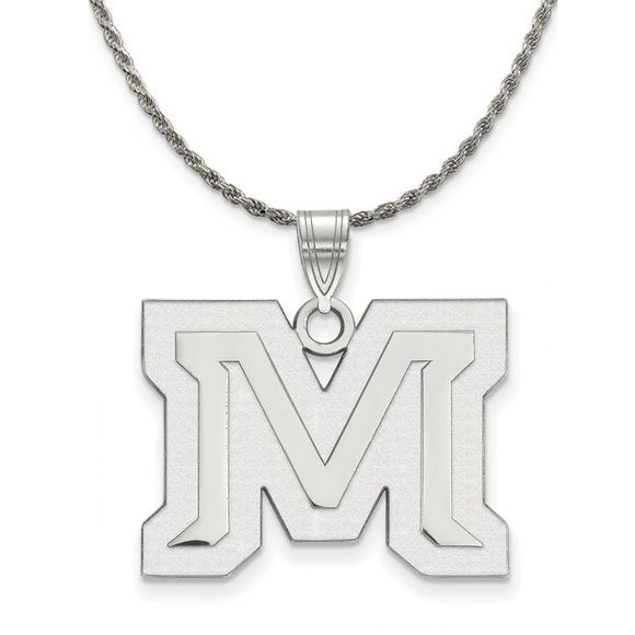 Sterling Silver Montana State Large Pendant Necklace - 22...